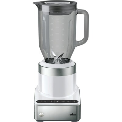 Braun PureMix Countertop 1000 Watt Blender with 56 oz. Thermal-Resistant Glass Blending Pitcher, White (JB7350WHS)