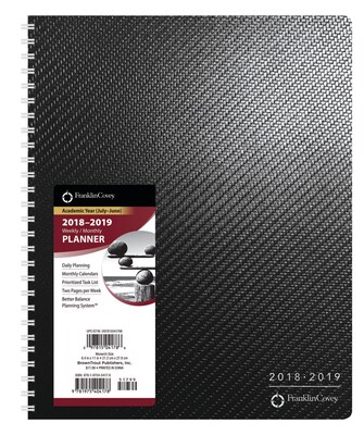 2019 BrownTrout FranklinCovey Planner Academic Monarch Weekly Flexible, Black (978-1-9754-0417-8Q)