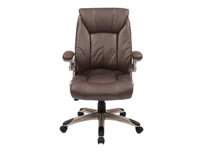 Office Star FL Series Faux Leather Manager Chair, Cocoa (FLH24981-U1)
