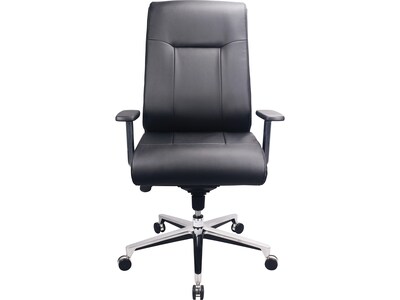 Tempur-Pedic TP1001 Bonded Leather Executive Chair, Silver and Black (TP1001-BLK)