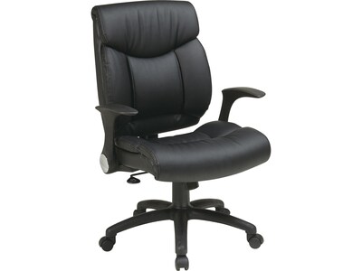 Office Star FL Series Faux Leather Manager Chair, Black (FL89675-U6)