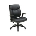 Office Star FL Series Faux Leather Manager Chair, Black (FL89675-U6)