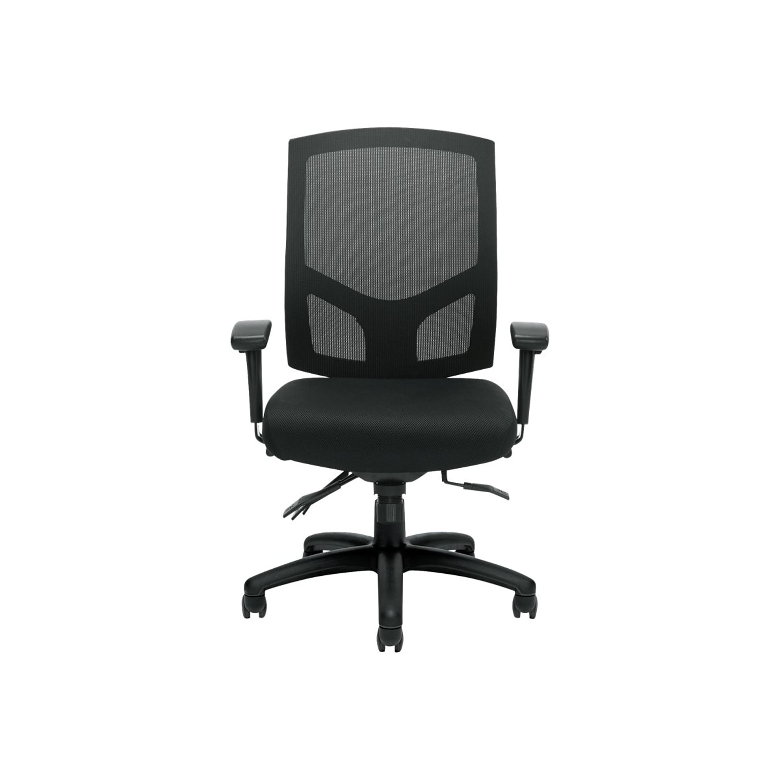 Offices to Go Fabric Task Chair, Mesh Black and Patterned Black (OTG11769B)