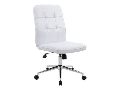 Boss Millennial Modern Faux Leather Computer and Desk Chair, White (B330-WT)