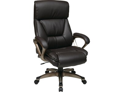 Office Star ECH Series Leather Executive Chair, Espresso (ECH89301-EC1)