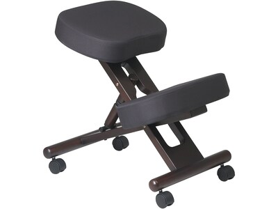 Office Star KC Series Fabric Kneeling Chair, Black and Espresso (KCW778)