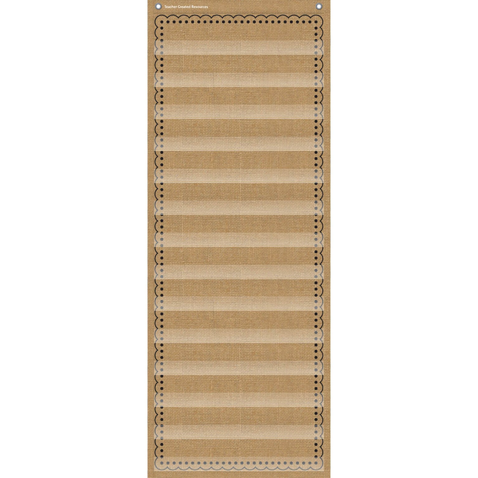 Teacher Created Resources 14-Pocket Chart, 34 x 13, Burlap (TCR20838)