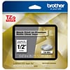 Brother P-touch Laminated Tape, 1/2, Black Print on Premium Matte Clear (TZe-M31)