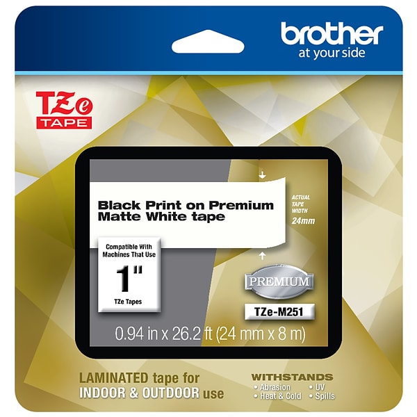 Brother TZe-PR831 1/2 Black On Premium Glitter Gold P-touch Tape - 12mm  TZEPR831