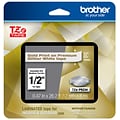 Brother P-touch TZe-PR234 Laminated Premium Label Maker Tape, 1/2 x 26-2/10, Gold on Glitter White (TZe-PR234)