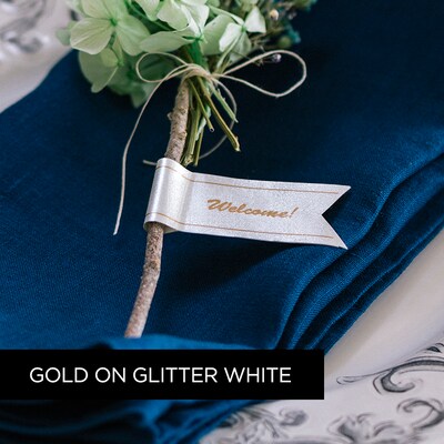 Brother P-touch TZe-PR234 Laminated Premium Label Maker Tape, 1/2 x 26-2/10, Gold on Glitter White