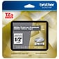 Brother P-touch TZe-PR935 Laminated Premium Label Maker Tape, 1/2" x 26-2/10', White on Glitter Silver (TZe-PR935)