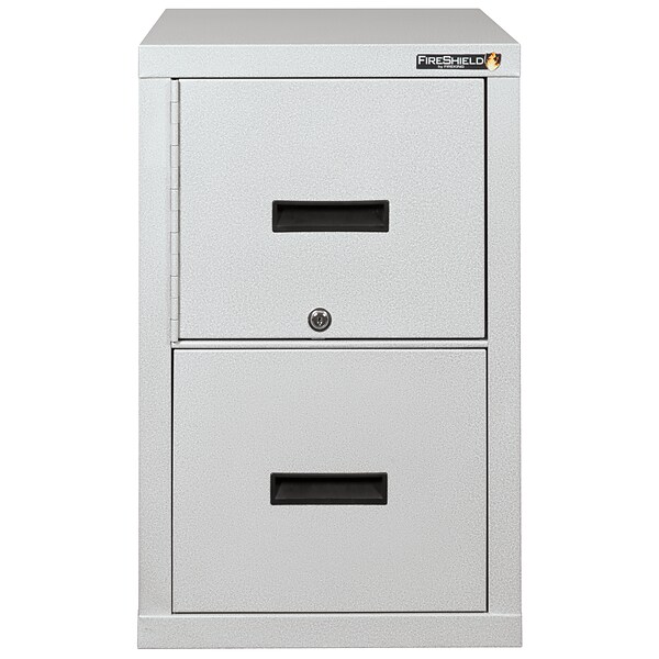 FireKing® FireShield 2-Drawer Vertical File Cabinet, Letter/Legal, Arctic White (2S1822-DDSSF)