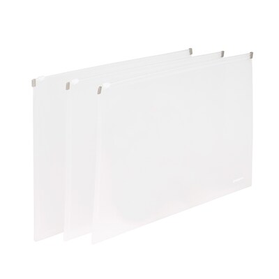 Poppin Large Zip Folio, Flat, Standard Size, Clear, Set of 50 (106149)