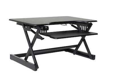 Rocelco 32" Ergonomic Adjustable Desk Riser, Black (R EADRB2)
