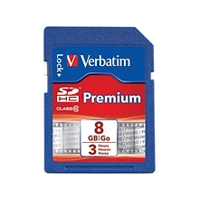 Verbatim Premium 8GB SDHC Memory Card, Class 10, UHS-I (VTM96318)
