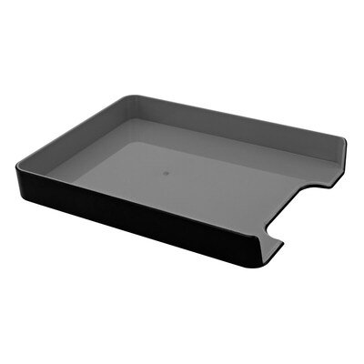 Advantus Fusion Plastic Letter Tray, Black/Gray (37678)