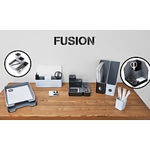 Advantus Fusion Plastic Magazine File, Black Gray (37677)