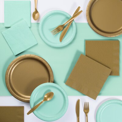 Creative Converting Mint and Gold Party Supply Kit (DTCMTGLD2A)