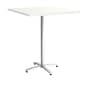 Union & Scale™ Workplace2.0™ Multipurpose 36" Square Silver Mesh Laminate Bistro Height Silver Base Table (54834)