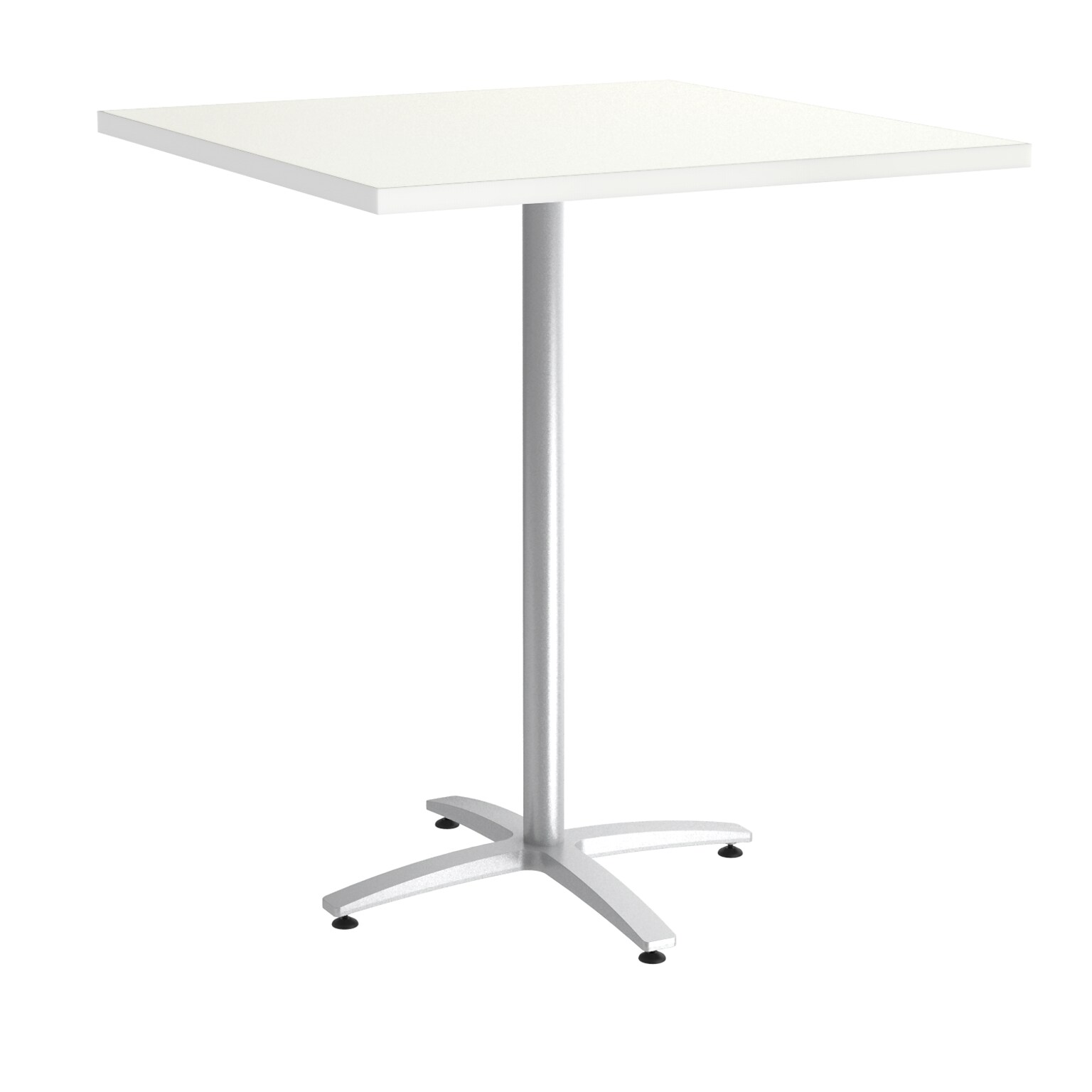 Union & Scale™ Workplace2.0™ Multipurpose 36 Square Silver Mesh Laminate Bistro Height Silver Base Table (54834)