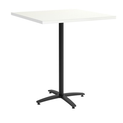 Union & Scale™ Workplace2.0™ Multipurpose 36 Square Silver Mesh Laminate Bistro Height Black Base T