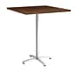 Union & Scale Workplace2.0™ Multipurpose 36" Square Shaker Cherry Laminate Bistro Height Silver Base Table (54840)