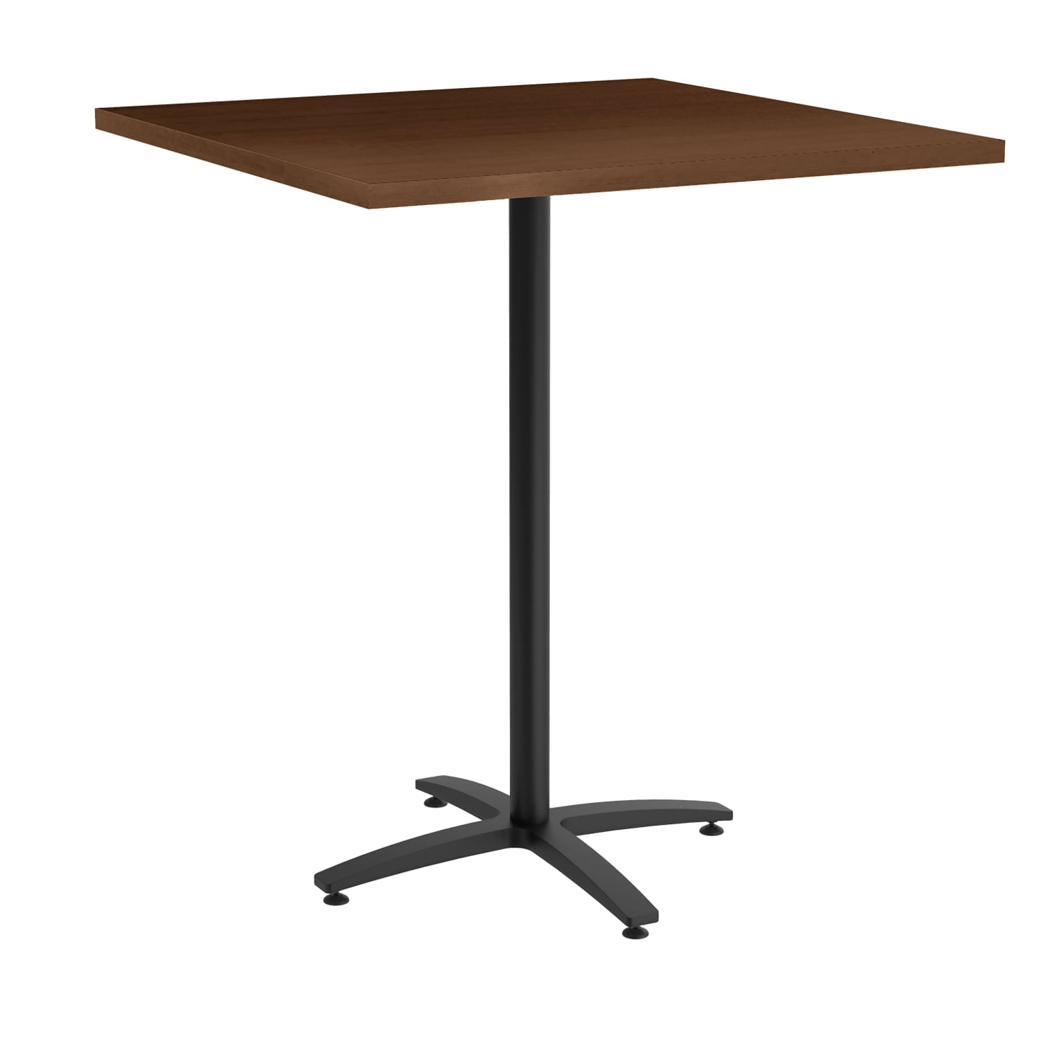 Union & Scale Workplace2.0™ Multipurpose 36 Square Shaker Cherry Laminate Bistro Height Black Base Table (54841)