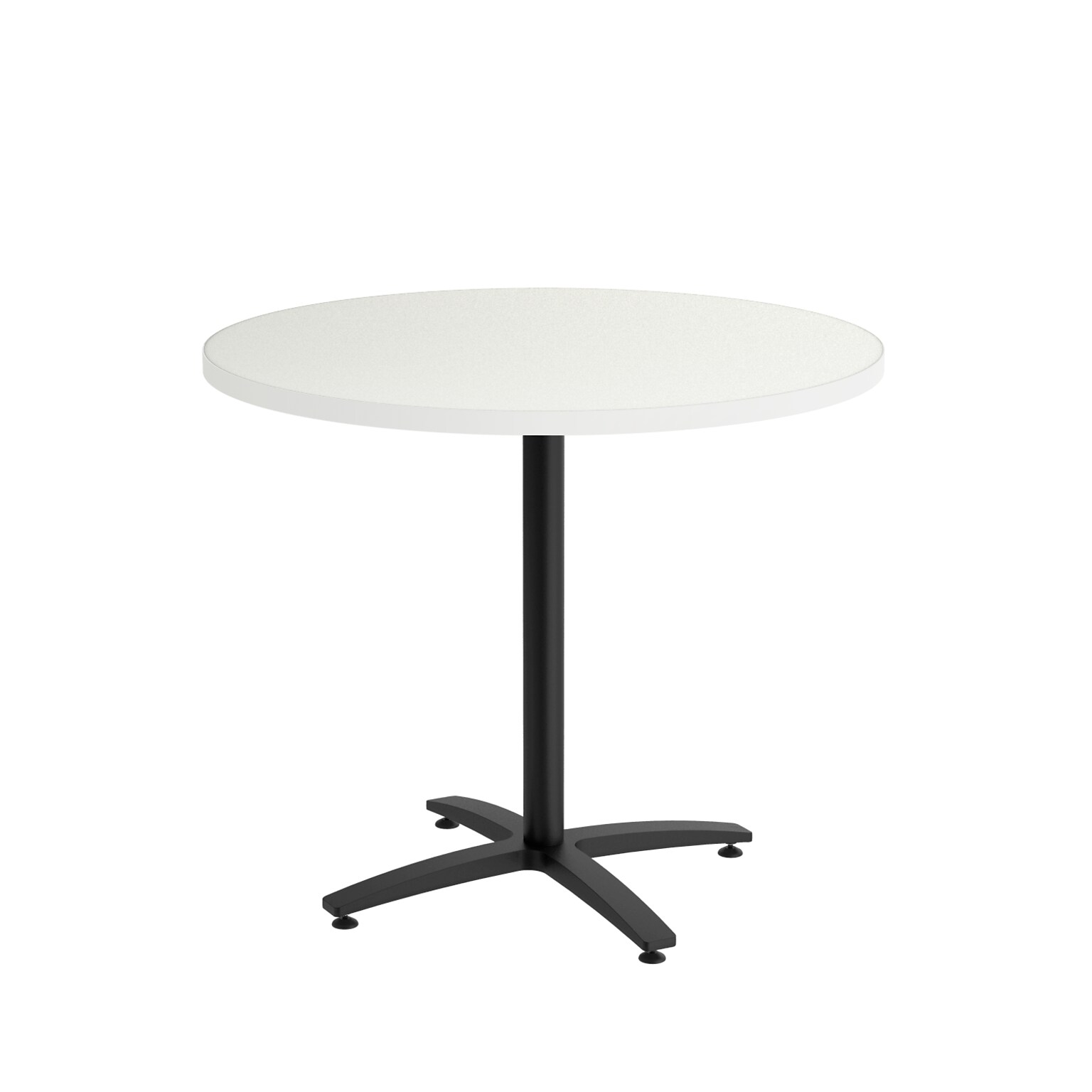 Union & Scale™ Workplace2.0™ Multipurpose 36 Round Silver Mesh Laminate Seated Height Black Base Table (54786)