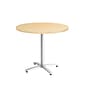 Union & Scale™ Workplace2.0™ Multipurpose 36" Round Natural Maple Laminate Seated Height Silver Base Table (54789)