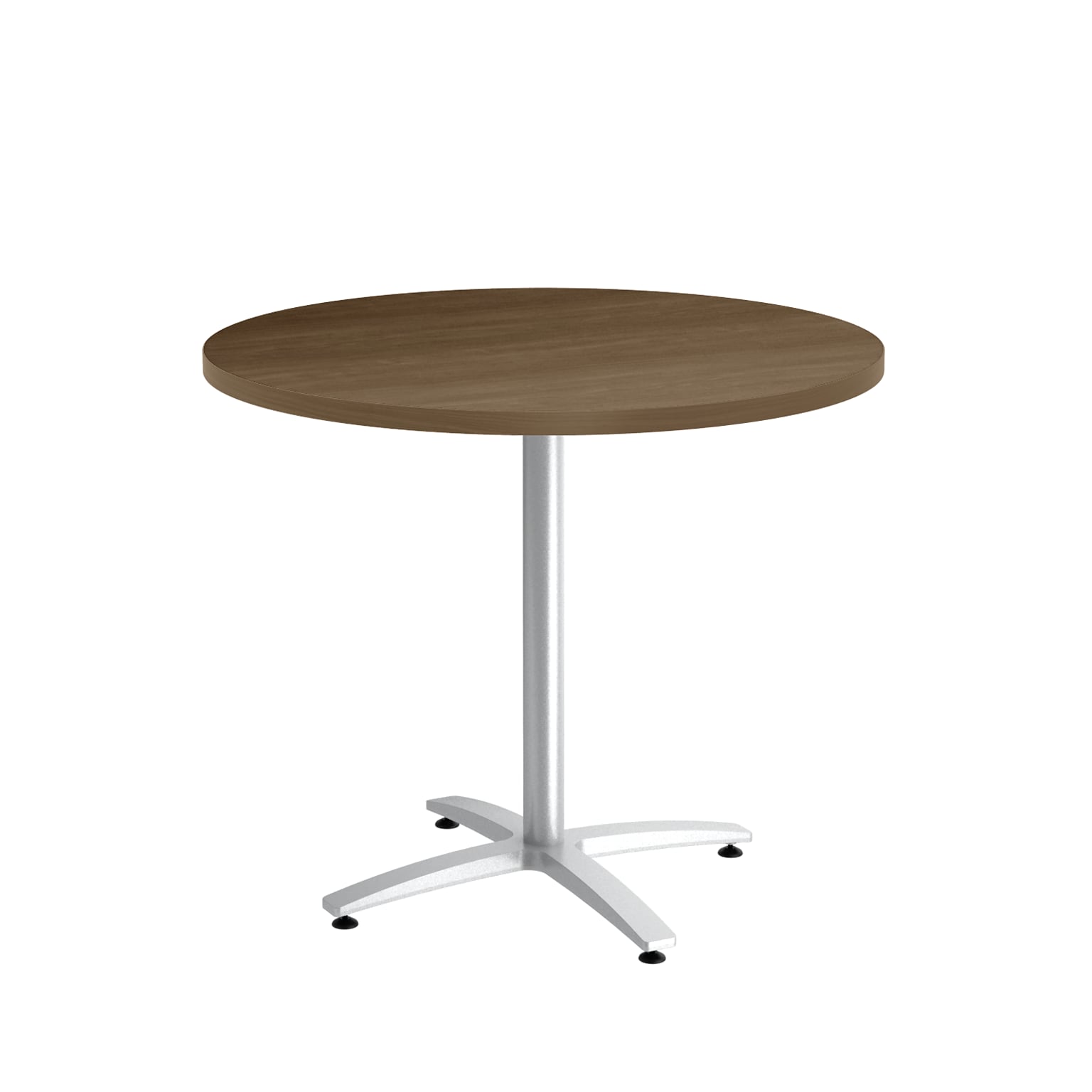 Union & Scale™ Workplace2.0™ Multipurpose 36 Round Pinnacle Laminate Seated Height Silver Base Table (54793)