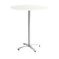 Union & Scale™ Workplace2.0™ Multipurpose 36" Round Silver Mesh Laminate Bistro Height Silver Base Table (54795)