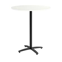 Union & Scale™ Workplace2.0™ Multipurpose 36 Round Silver Mesh Laminate Bistro Height Black Base Ta