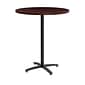 Union & Scale Workplace2.0™ Multipurpose 36" Round Mahogany Laminate Bistro Height Black Base Table (54798)