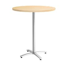 Union & Scale™ Workplace2.0™ Multipurpose 36 Round Natural Maple Laminate Bistro Height Silver Base