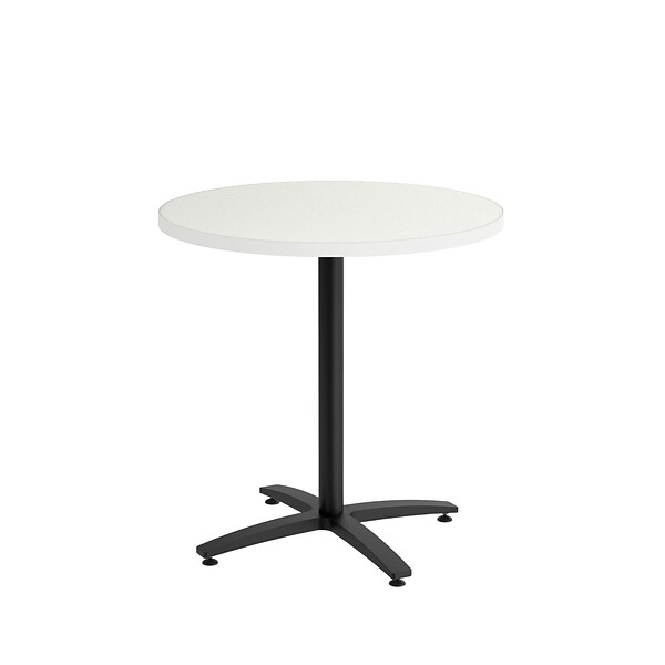 Union & Scale™ Workplace2.0™ Multipurpose 30 Round Silver Mesh Laminate Seated Height Black Base Table (54805)