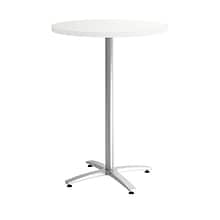 Union & Scale™ Workplace2.0™ Multipurpose 30 Round Silver Mesh Laminate Bistro Height Silver Base T