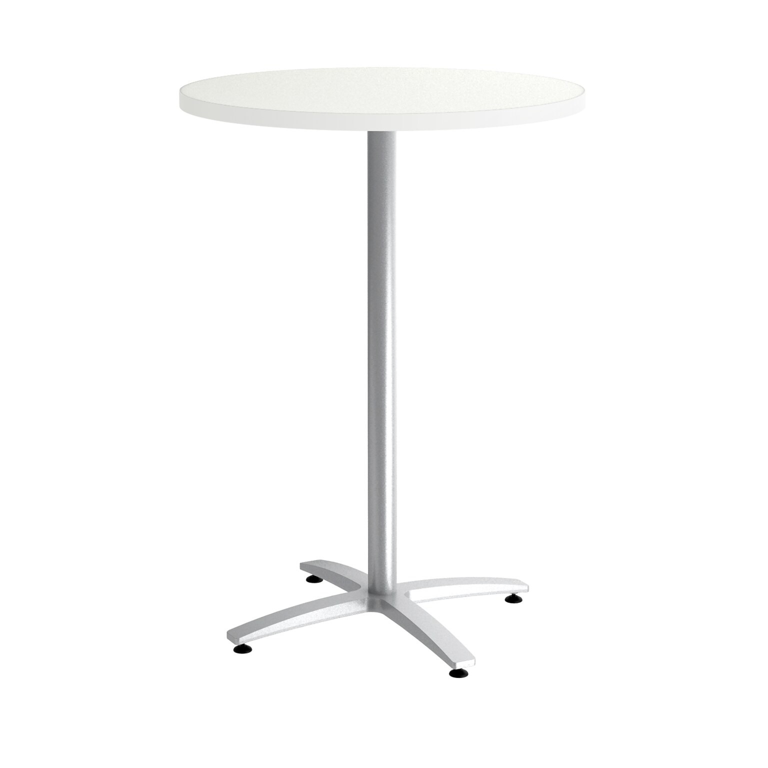 Union & Scale™ Workplace2.0™ Multipurpose 30 Round Silver Mesh Laminate Bistro Height Silver Base Table (54814)