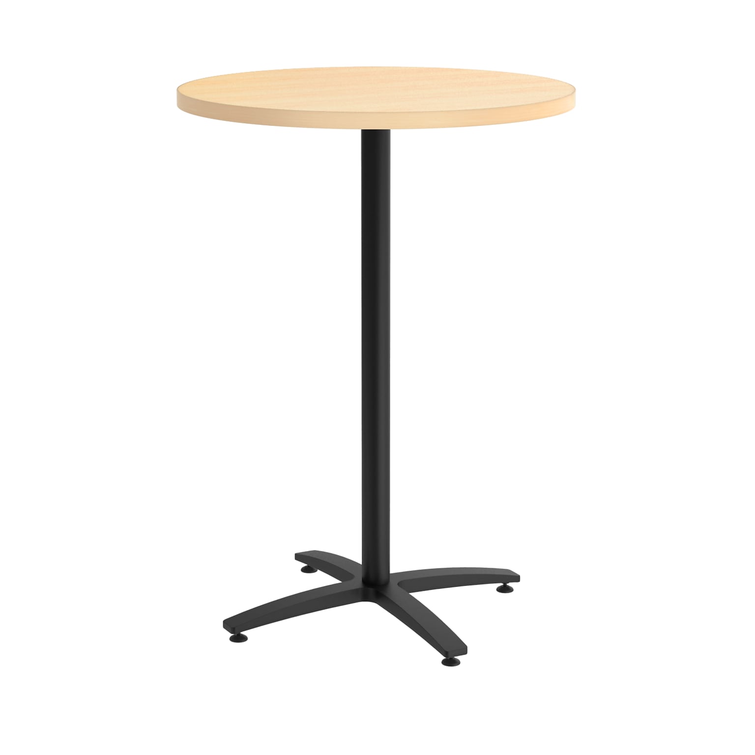 Union & Scale™ Workplace2.0™ Multipurpose 30 Round Natural Maple Laminate Bistro Height Black Base Table (54819)