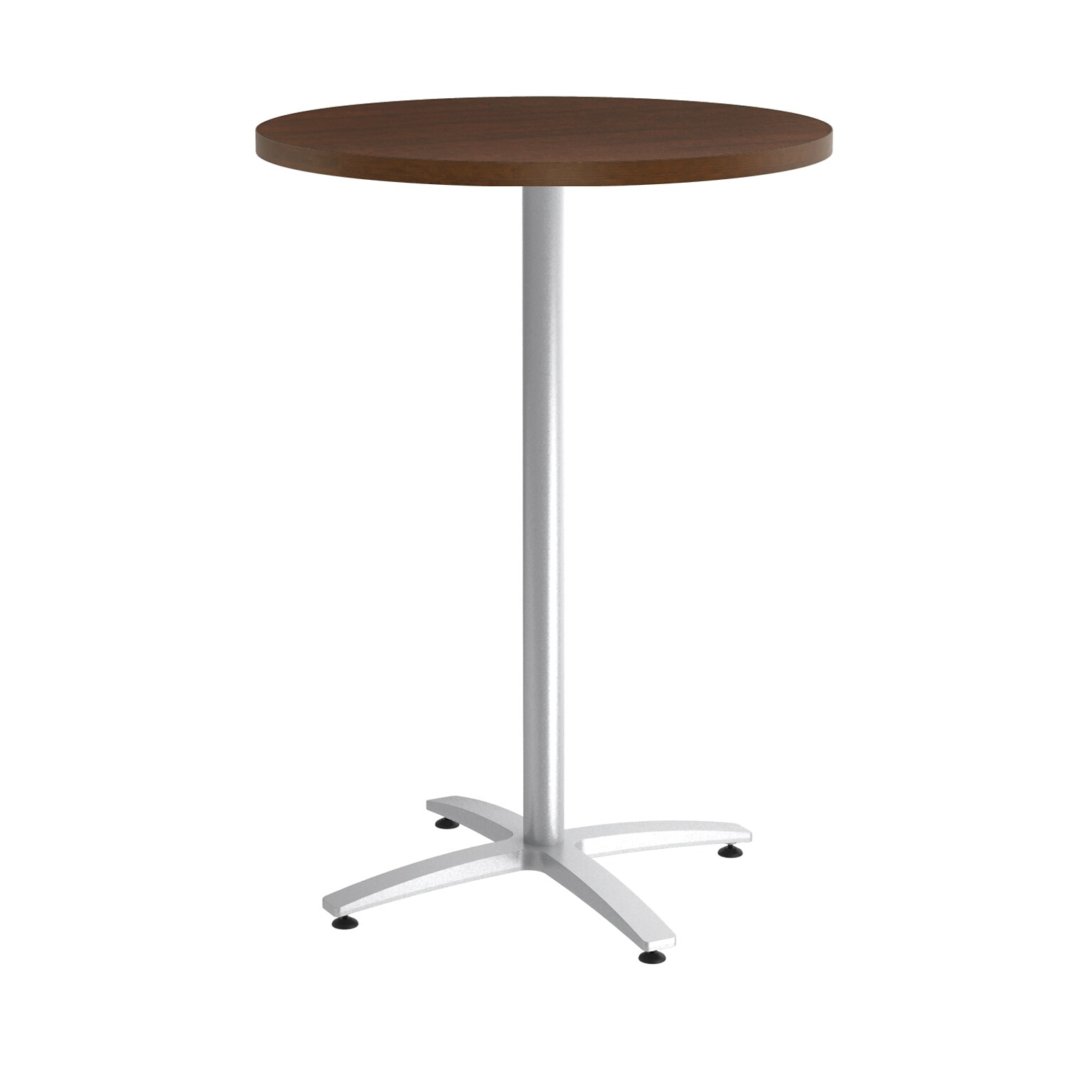 Workplace2.0™ Multipurpose 30 Round Shaker Cherry Laminate Bistro Height Silver Base Table (54820)
