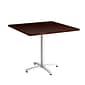 Union & Scale Workplace2.0™ Multipurpose 36" Square Mahogany Laminate Seated Height Silver Base Table (54826)