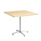 Union & Scale™ Workplace2.0™ Multipurpose 36" Square Natural Maple Laminate Seated Height Silver Base Table (54828)