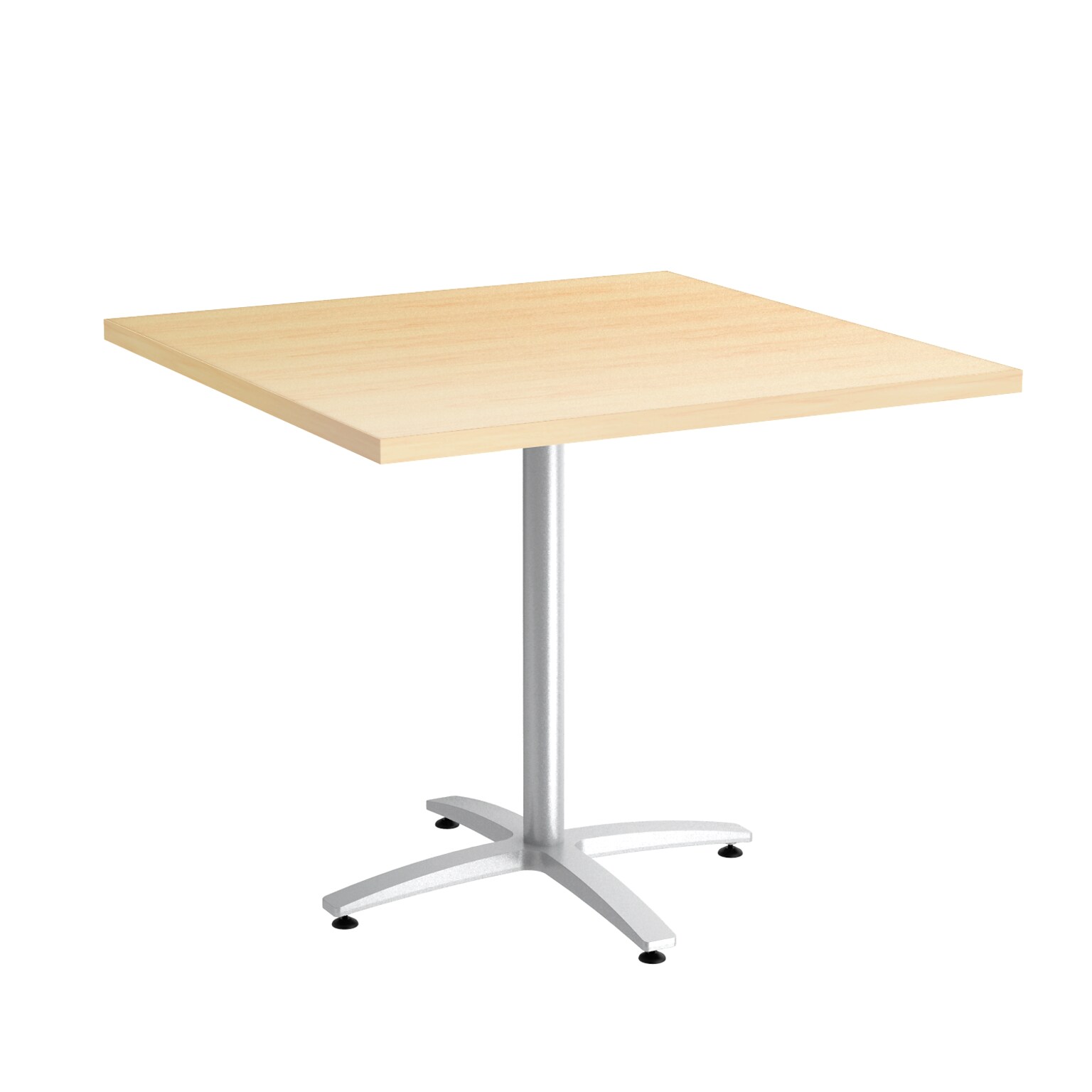 Union & Scale™  Multipurpose 36 Square Natural Maple Laminate Seated Height Silver Base Table (54828)