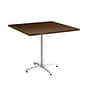 Union & Scale Workplace2.0™ Multipurpose 36" Square Shaker Cherry Laminate Seated Height Silver Base Table (54830)