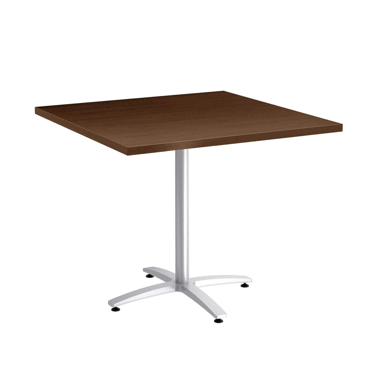 Union & Scale Workplace2.0™ Multipurpose 36 Square Shaker Cherry Laminate Seated Height Silver Base Table (54830)