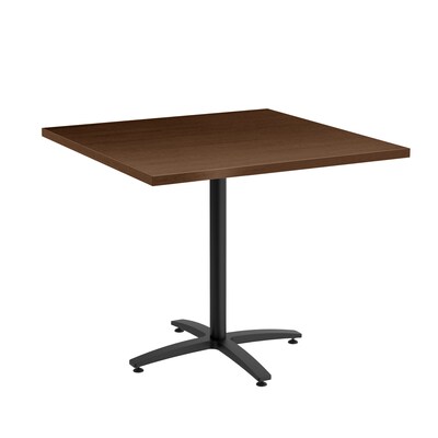 Union & Scale Workplace2.0™ Multipurpose 36 Square Shaker Cherry Laminate Seated Height Black Base