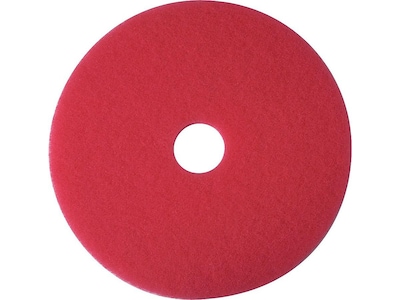 3M 5100 13 Buffing Floor Pad, Red, 5/Carton (510013)