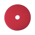 3M 5100 13 Buffing Floor Pad, Red, 5/Carton (510013)