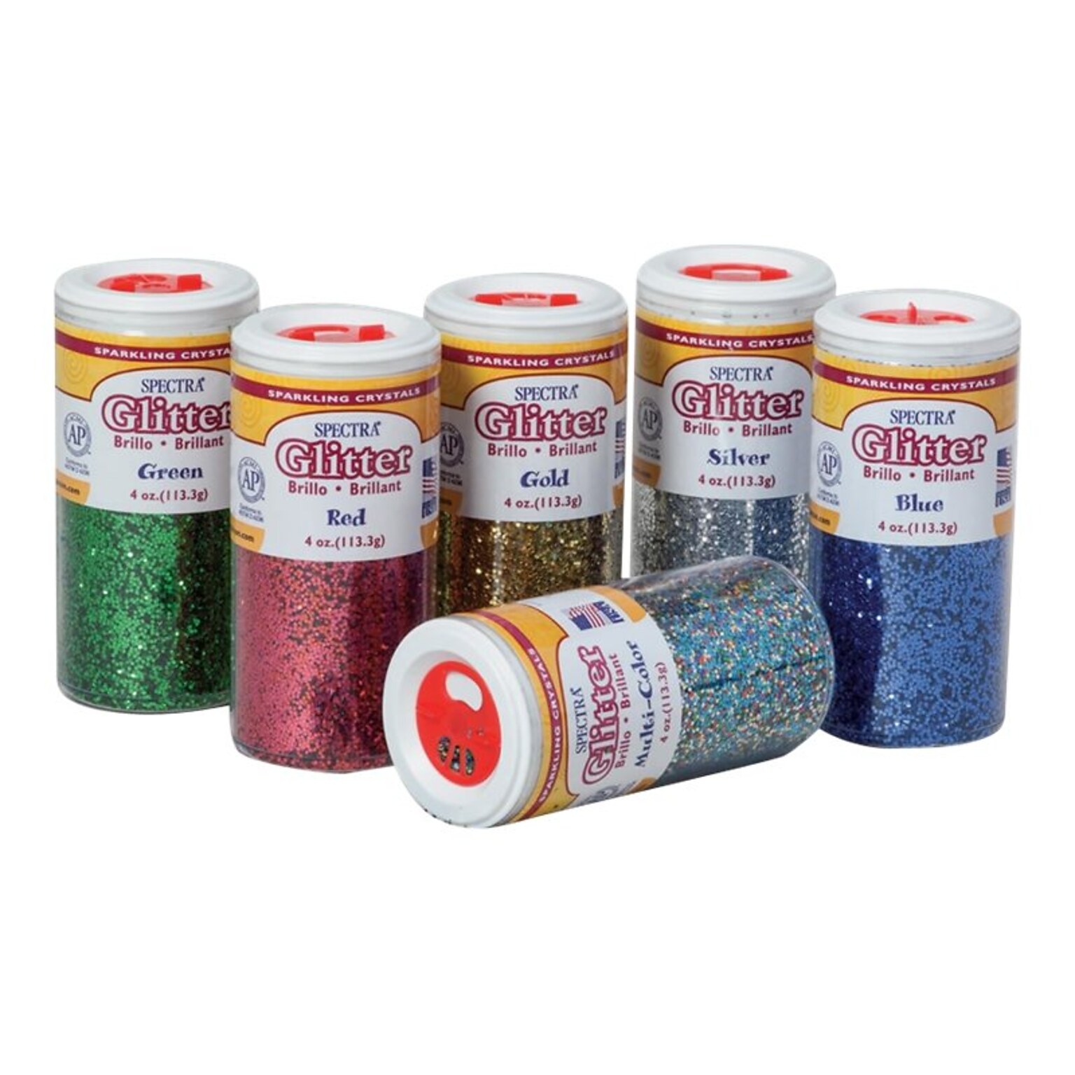 Spectra Glitter, Assorted, 6/Pack (91370)