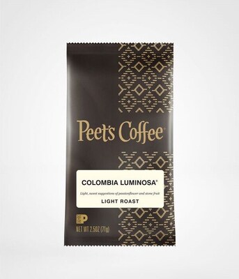 Peet's Columbian Luminosa Ground Coffee, Light Roast, 2.5 oz (PCE01337)
